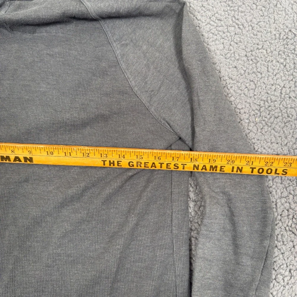 Banana Republic Hoodie Mens Medium Gray Waffle Knit 1/4 Zip Sweatshirt Pullover